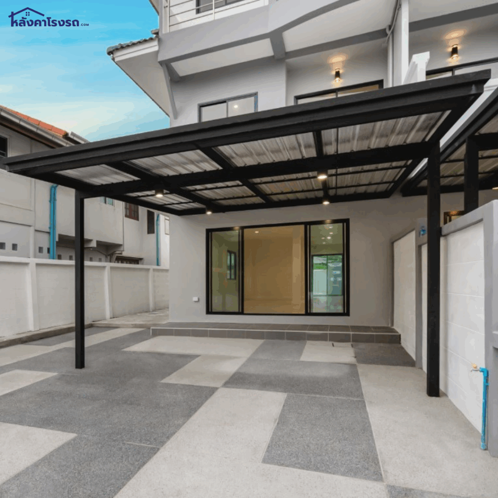 ติดตั้งหลังคาเมทัลชีท โรงรถ บ้านพักอาศัย