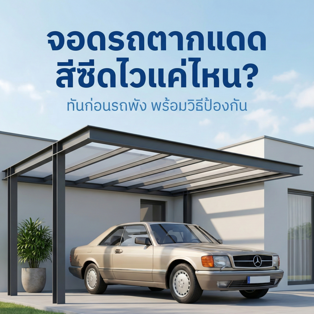 จอดรถตากแดด สีซีด