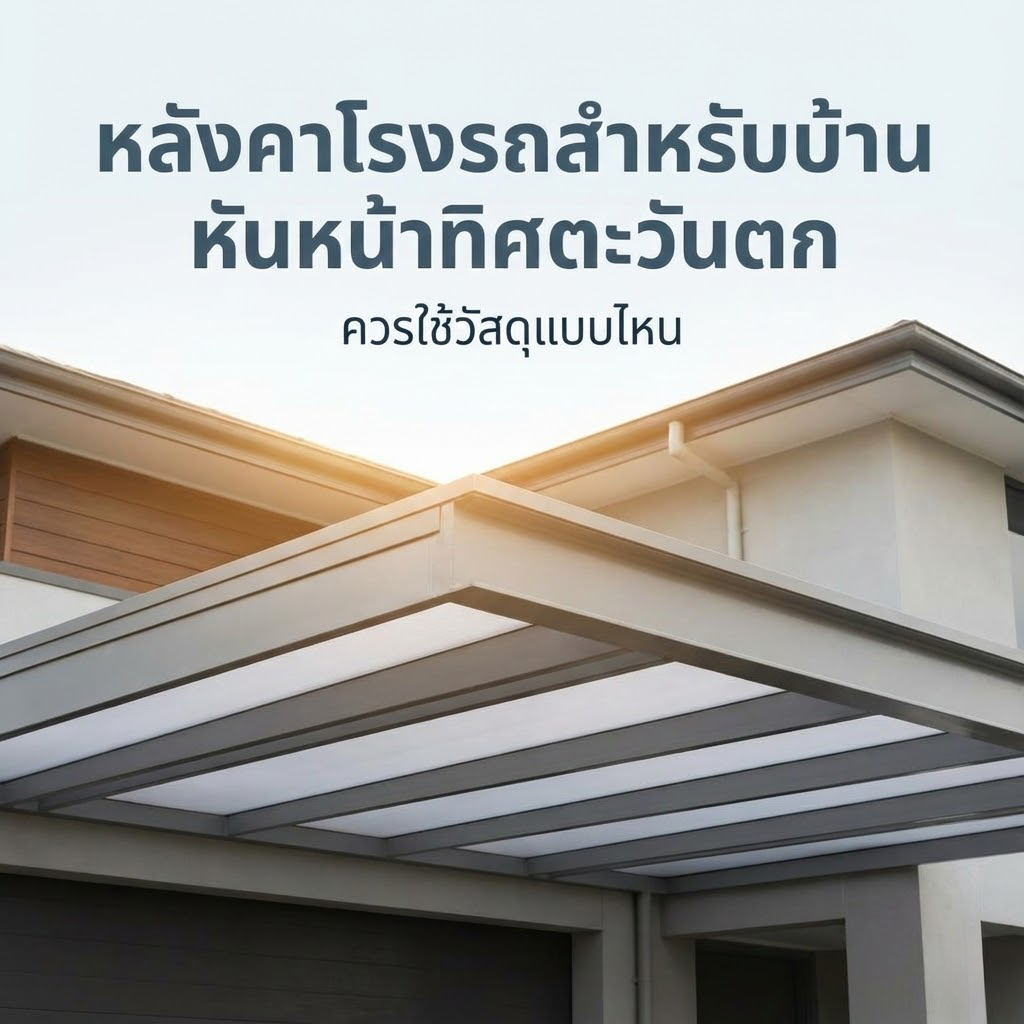 หลังคาโรงรถไวนิล สำหรับบ้านทิศตะวันตก กันความร้อน