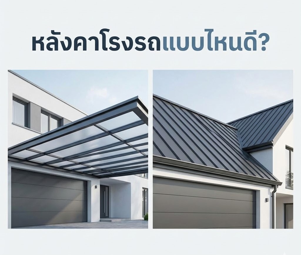 หลังคาโรงรถแบบไหนดี