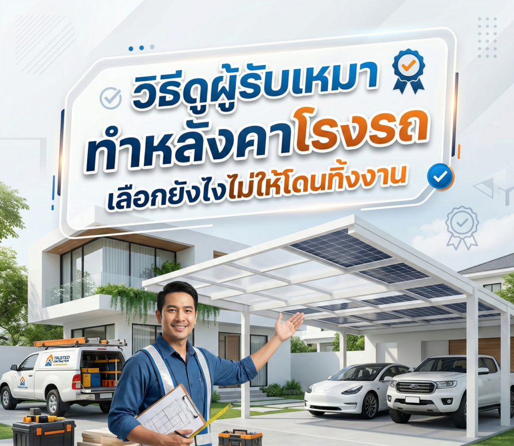 ผู้รับเหมาทำหลังคาโรงรถ