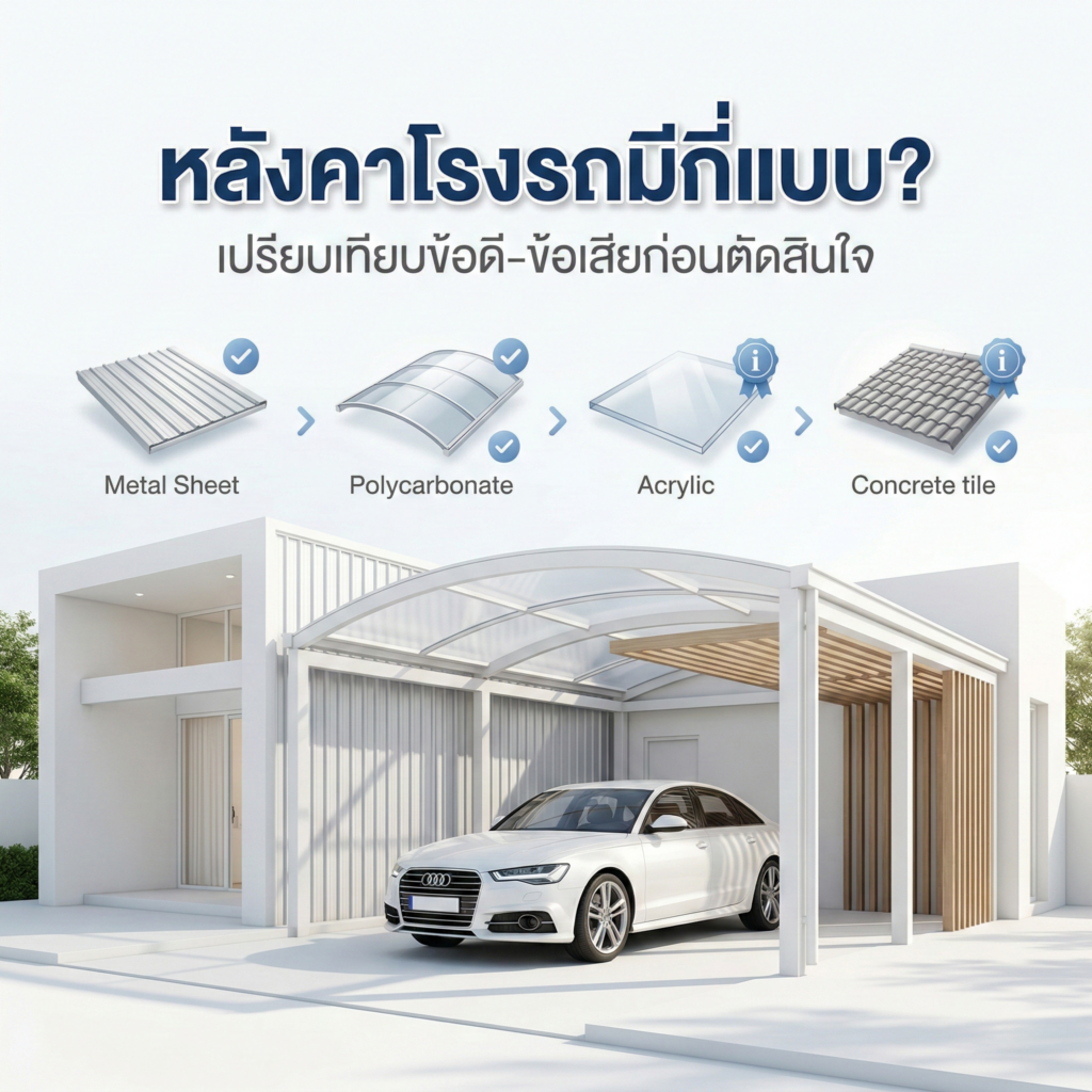 หลังคาโรงรถมีกี่แบบ